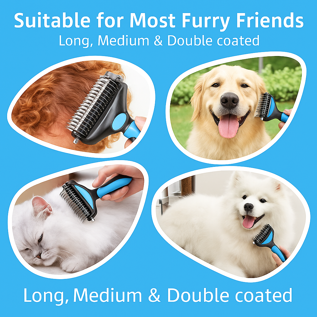 2 in 1 Dog Deshedding Tool