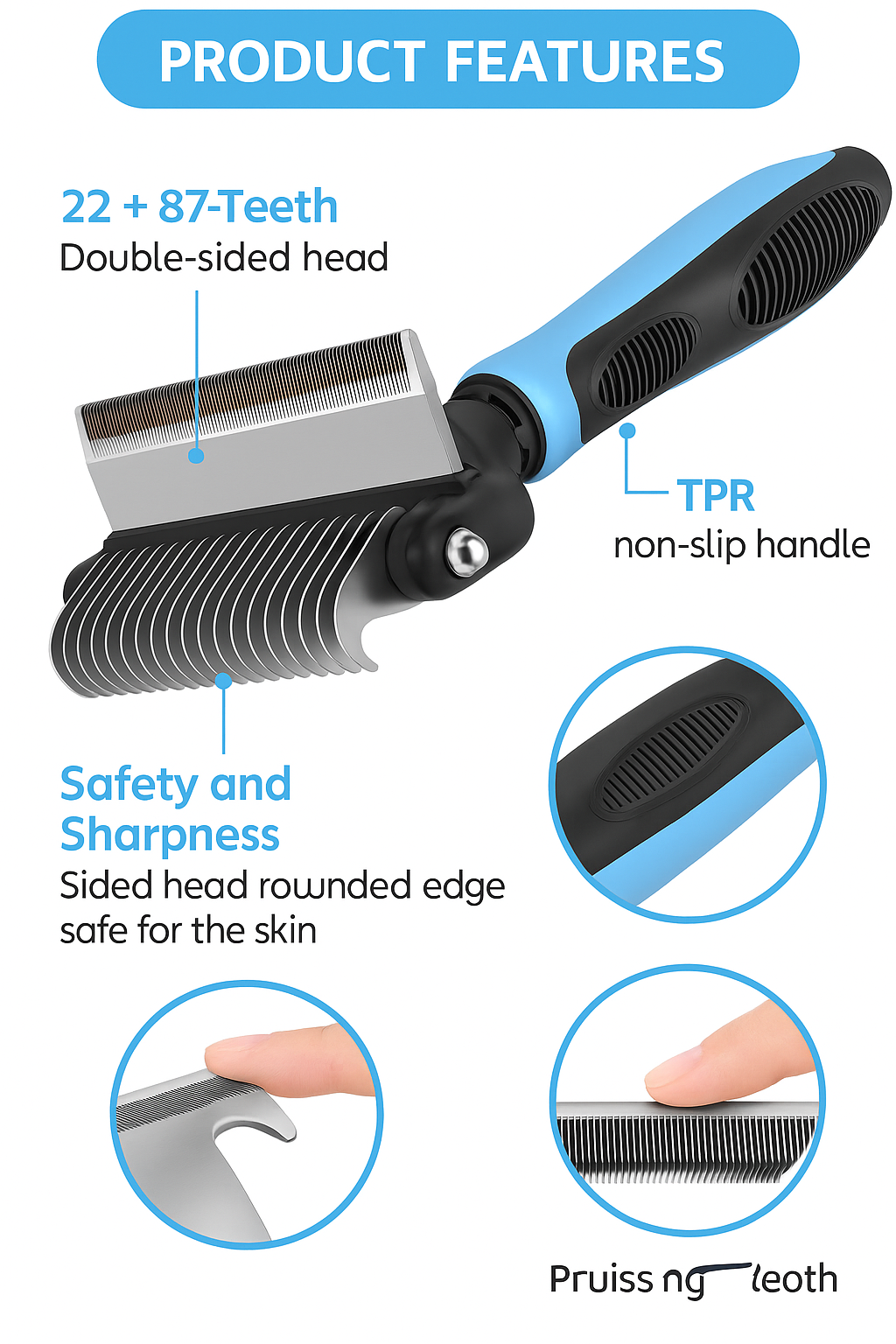 2 in 1 Dog Deshedding Tool