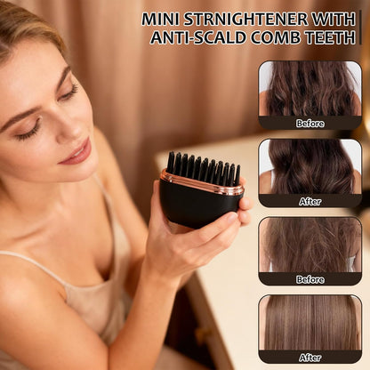 Mini hair straightener comb