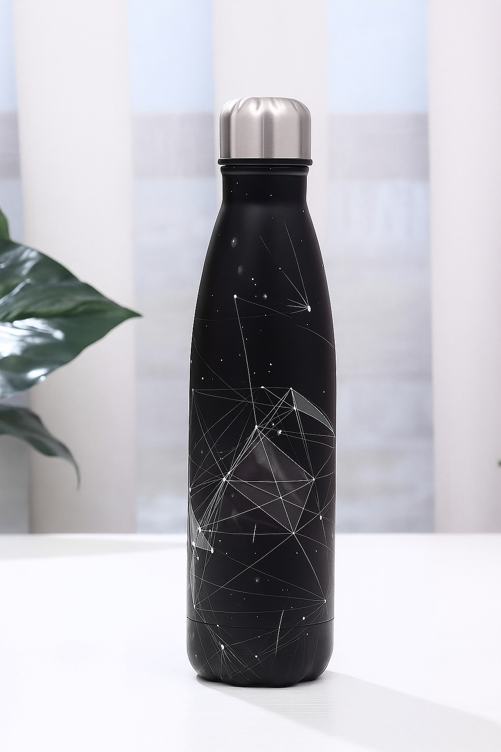 500ml double wall printed steel bottle leaf