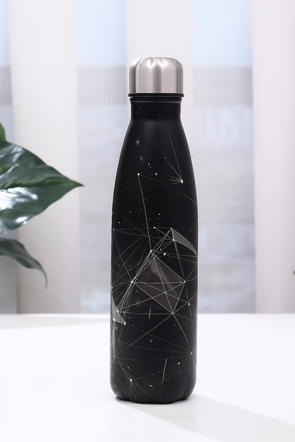 500ml double wall printed steel bottle leaf