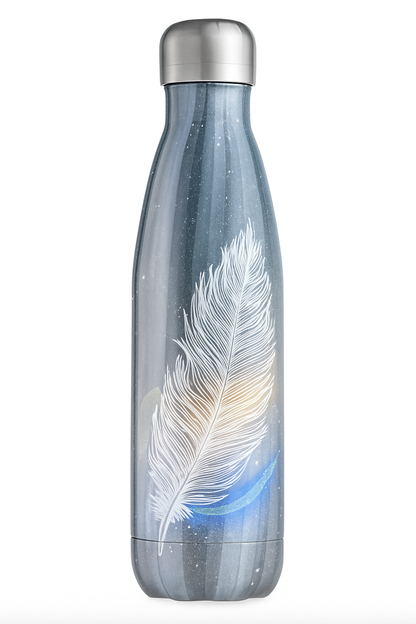 500ml double wall printed steel bottle leaf