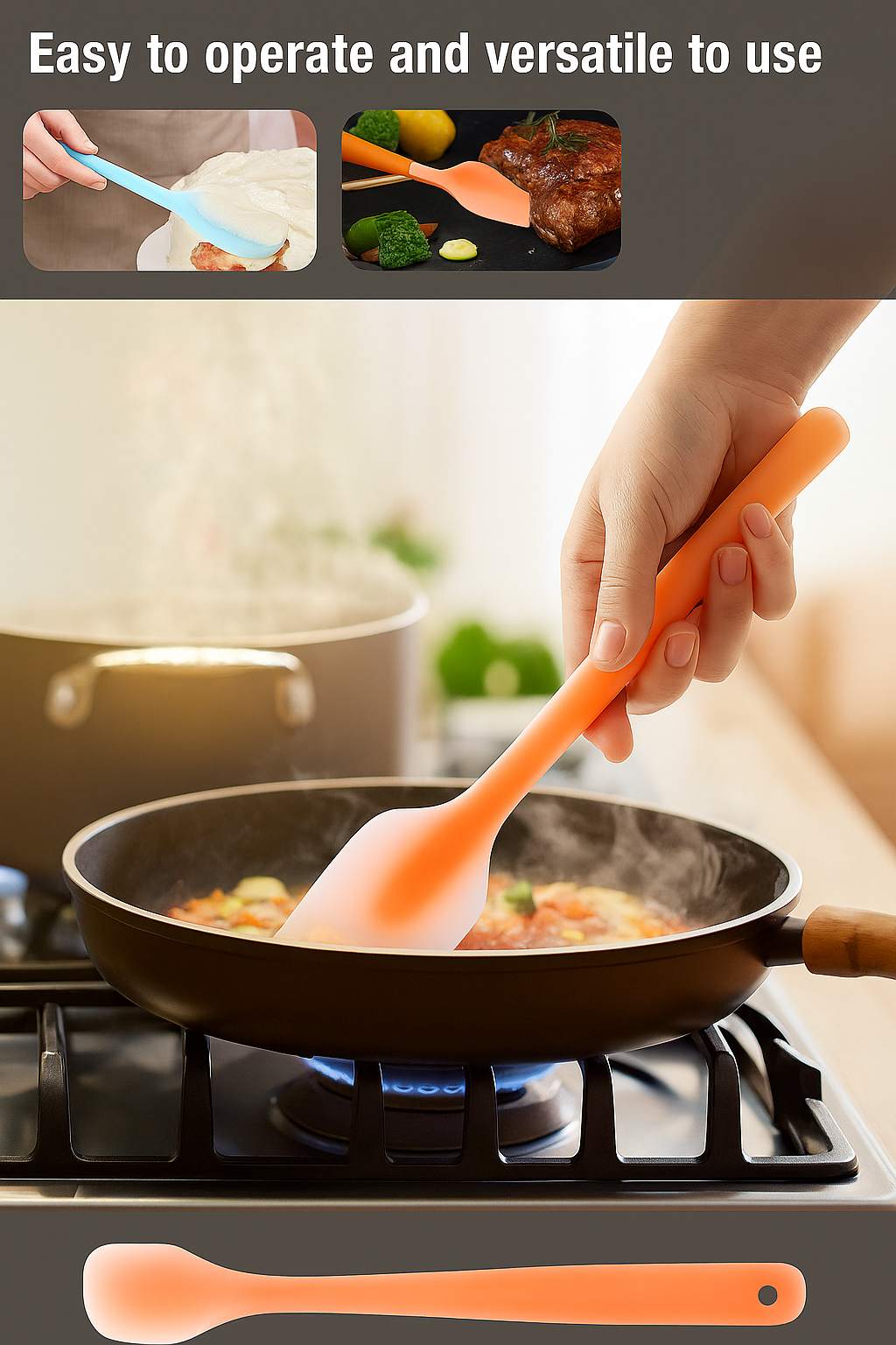 2 Silicone Heat Resistant  Flexible Spatulas